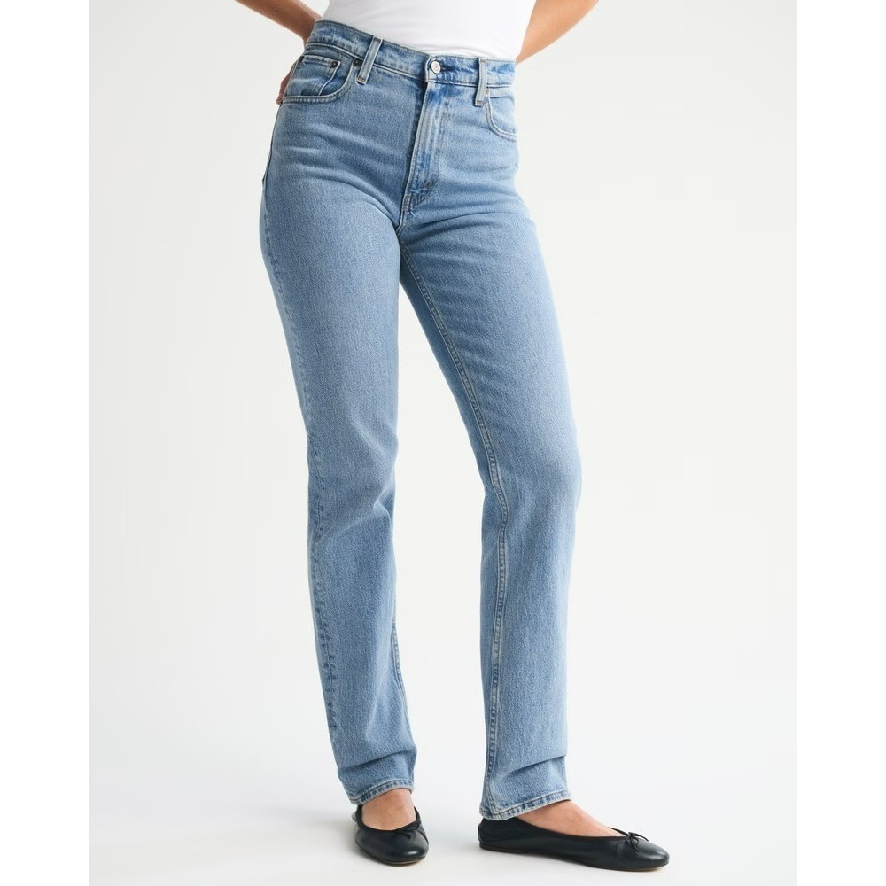 Abercrombie & Fitch The 90's Straight Ultra High Rise Light Jeans Women's 35/20S